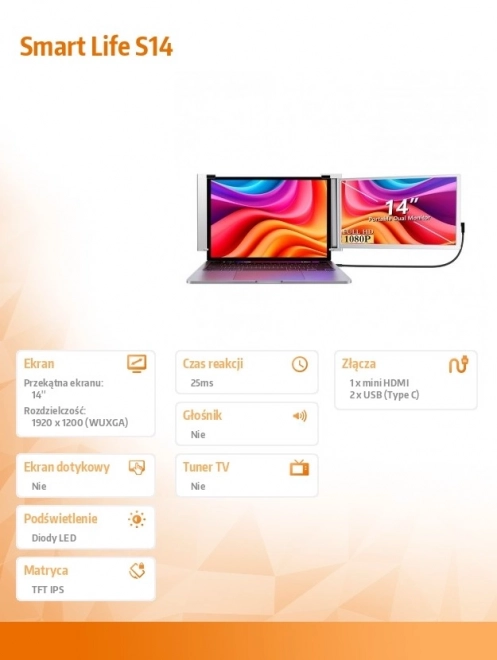 Smart Life S14 hordozható monitor laptophoz