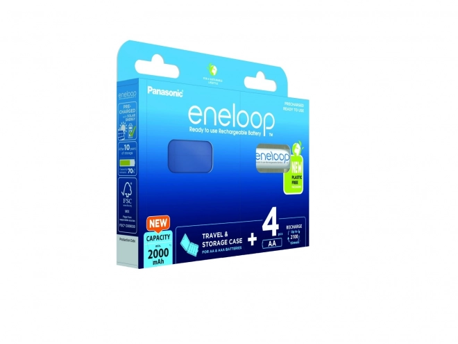 Eneloop tölthető AA akkumulátor 2000 mAh 4 db praktikus tárolóval