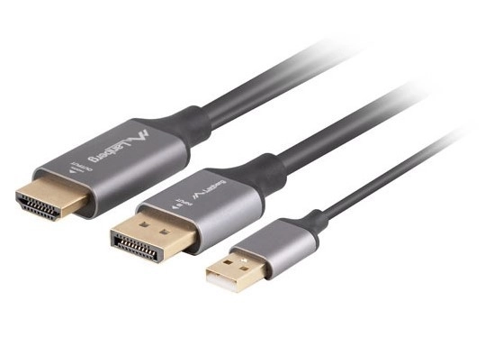 HDMI-DisplayPort kábel 1M 4K fekete