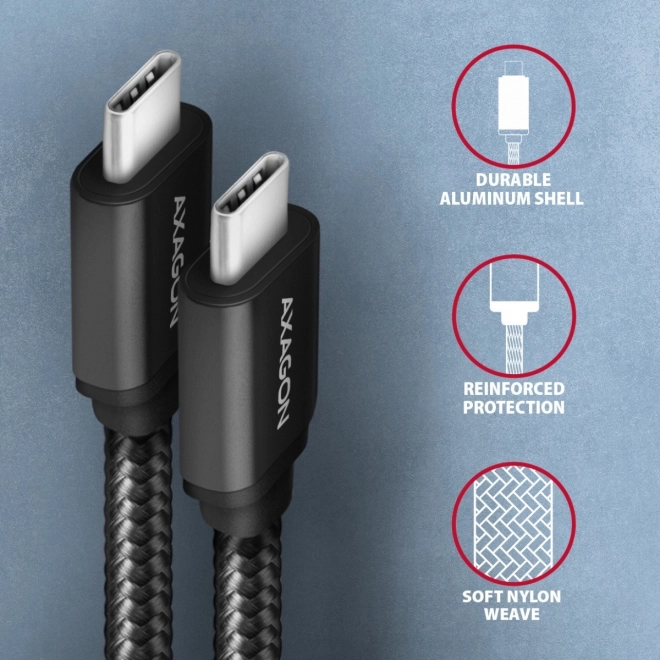 Gyors USB-C - USB-C adat- és töltőkábel 2m - AXAGON