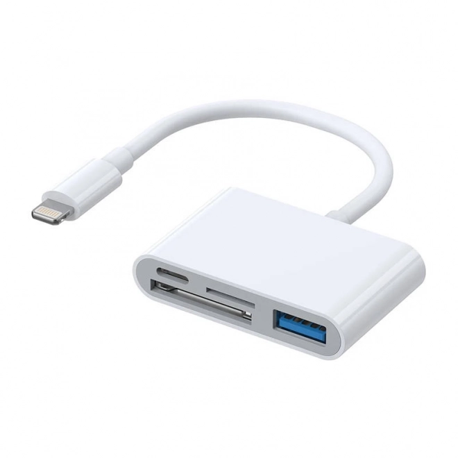 Lightningről USB OTG kártyaolvasó adapter fehér