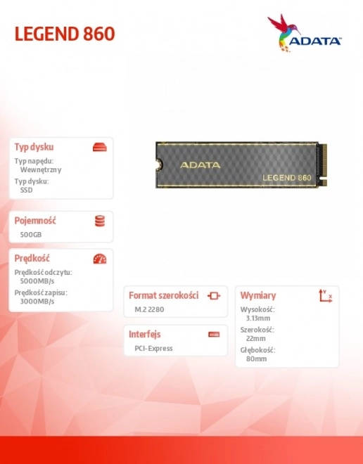 Legend 860 SSD meghajtó