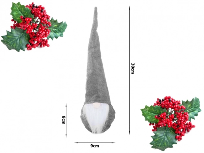 Karácsonyi tündérmanó Mikulás figura 30cm