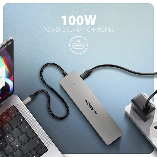 7 az 1-ben AXAGON USB-C többportos hub HDMI-vel és Power Delivery-vel