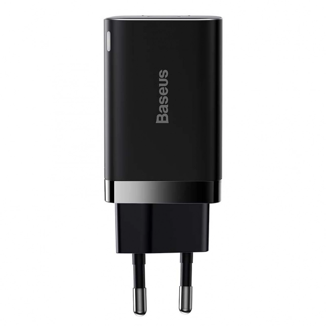 Baseus kétportos gyors töltő USB és USB-C 30W fekete