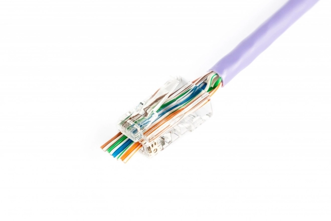 Rj45 átmenő csatlakozó, kat.5e, árnyékolatlan, AWG 26-24, 100 db