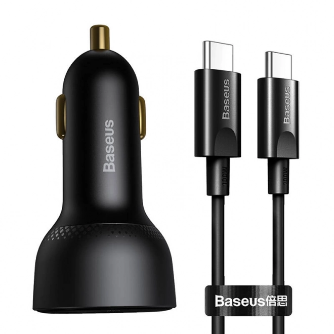 baseus usb és usb-c autós töltő 100w kábellel