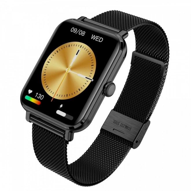 Smartwatch klasszikus fekete acél
