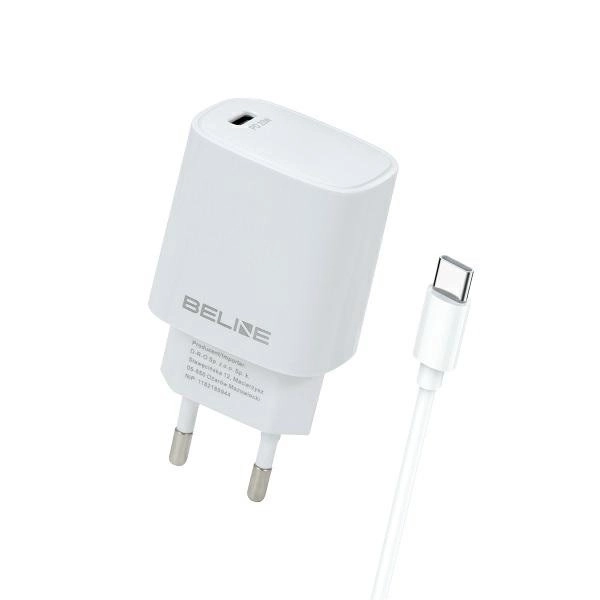 20 W-os USB-C hálózati töltő + USB-C kábel – Fehér
