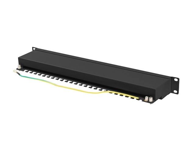Patch panel 24 portos 1U Cat 6A fekete
