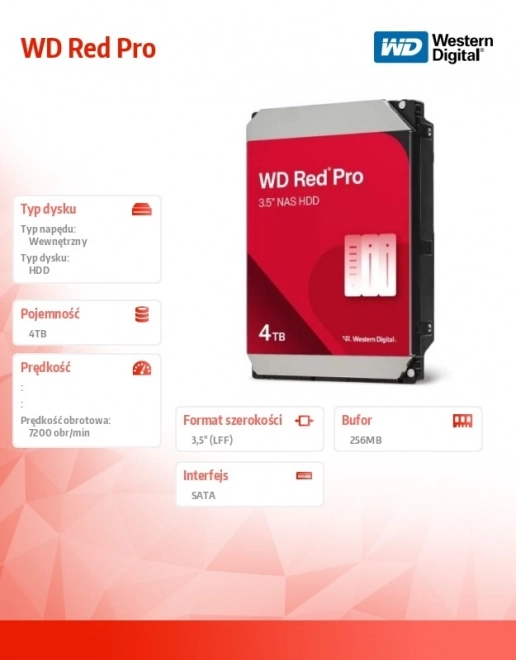 WD Red Pro merevlemez 4TB NAS-hoz