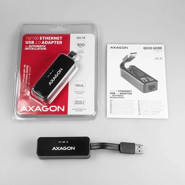 Axagon USB 2.0 hálózati adapter, Fast Ethernet