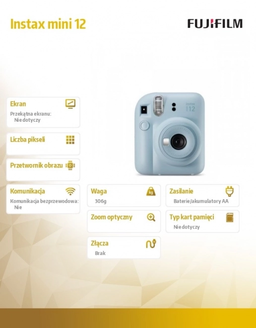 Népszerű Instax Mini 12 fényképezőgép kék színben
