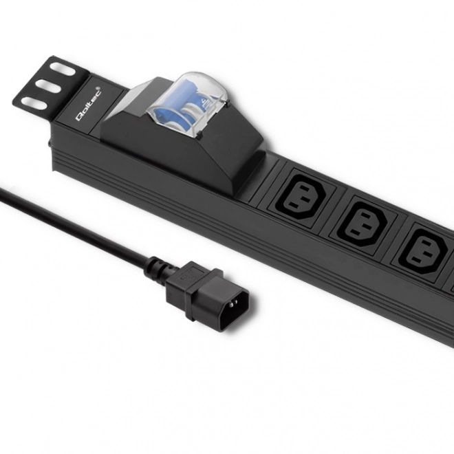 19 hüvelykes Rack tápcsík megszakítóval, 1U 10A PDU 8xIEC C13 2m