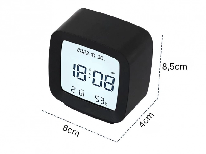 Digitális ébresztőóra LCD kijelzővel, hőmérséklet- és páratartalom méréssel