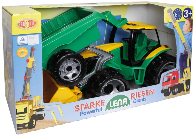 Traktor kanállal és utánfutóval