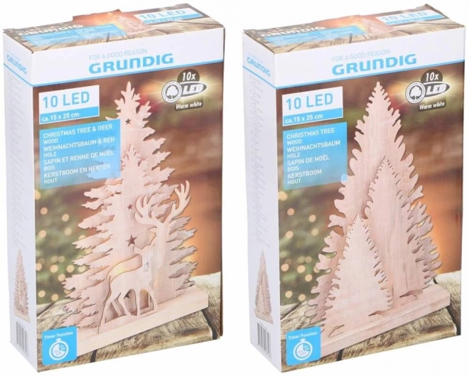 Karácsonyfa 25 cm, 10 LED világítással