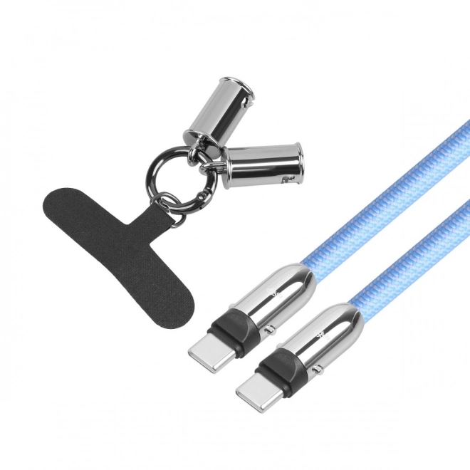 2 az 1-ben USB C kábel és nyakpánt - Kék
