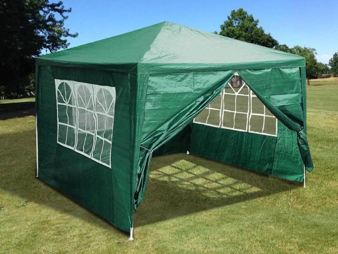 Kerti pavilon sátor 3x3 m, 4 oldalfal, zöld