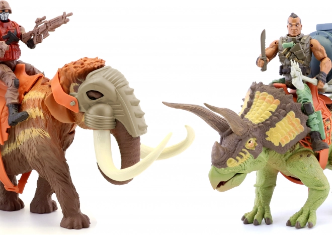 Primal Clash dinoszauruszon lovagló figura 25 cm – mamut vagy triceratops
