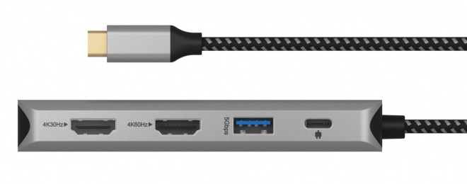 Dokkoló állomás ICY BOX 9 az 1-ben 2 HDMI-vel, 4K 60Hz, 3xUSB, 100W PD és kártyaolvasóval