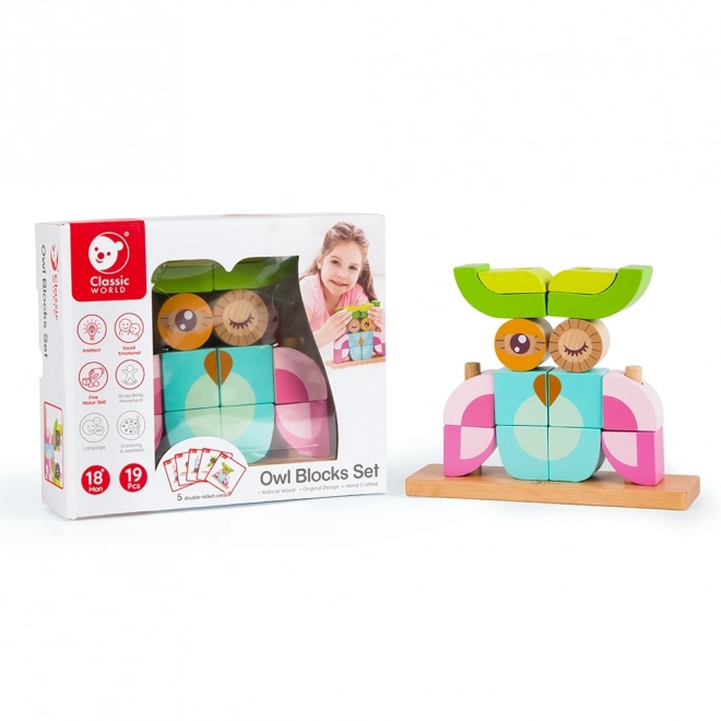 Fa puzzle - Bagoly építőjáték