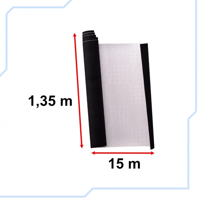 Fekete bársony hőre lágyuló öntapadós fólia 1,35x15m