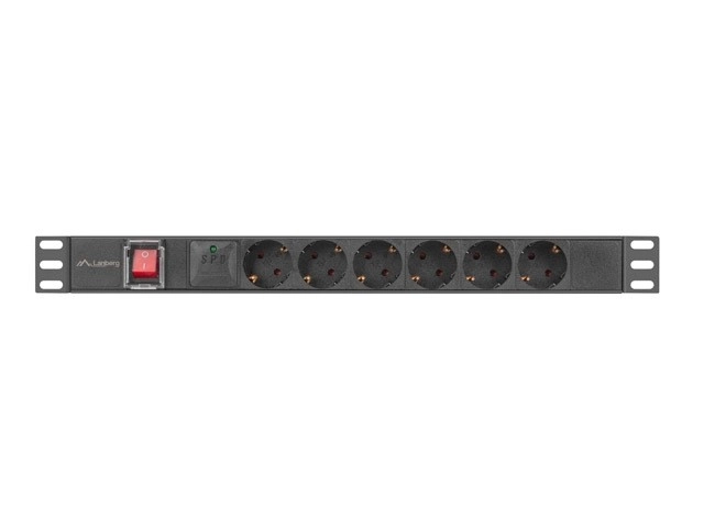 Lanberg 19" Rack PDU elosztó 1U 16A 5xSchuko 2m fekete