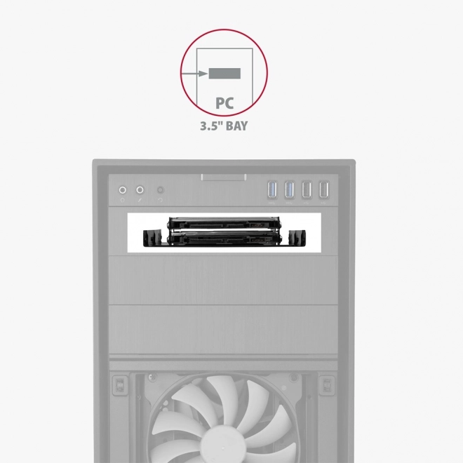 Fekete fém keret 2.5" HDD/SSD szereléshez 3.5" helyzetben