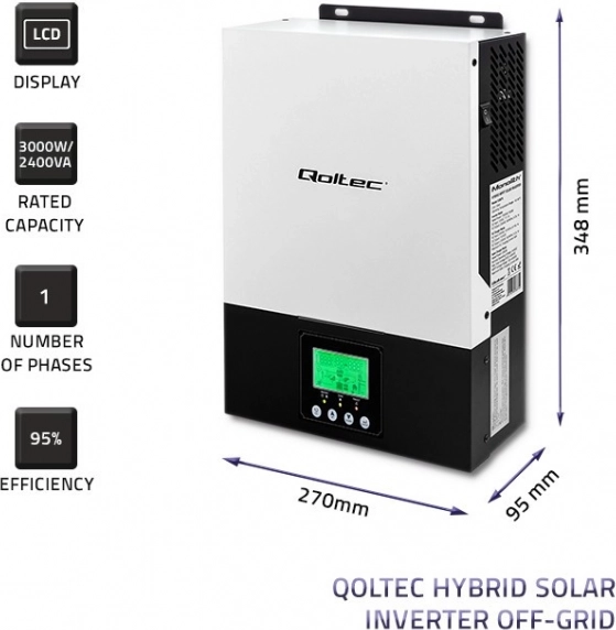 Hibrid napelemes inverter Off-Grid 2.4kW MPPT-vel és tiszta szinuszal 80A