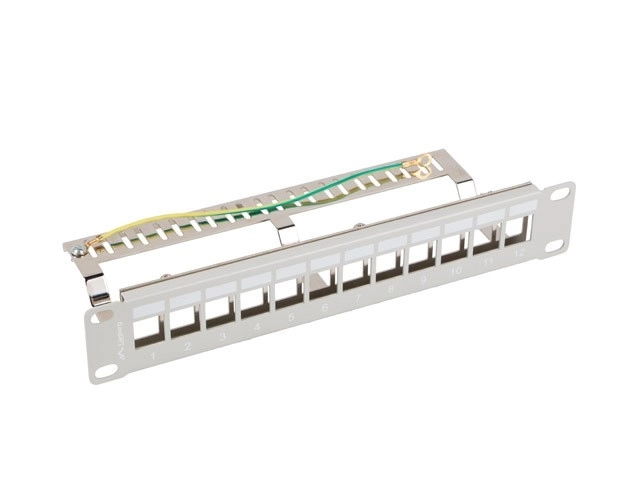 Lanberg patch panel 12 port 10" keystone moduláris szürke