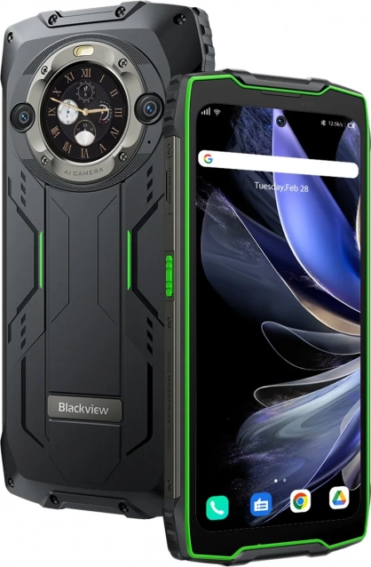 strapabíró Blackview okostelefon kettős kijelzővel és mesterséges intelligenciás kamerával