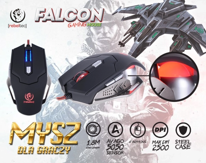 Rebeltec Falcon optikai gamer egér USB csatlakozással