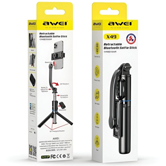 Bluetooth szelfibot X49 tripod állvány