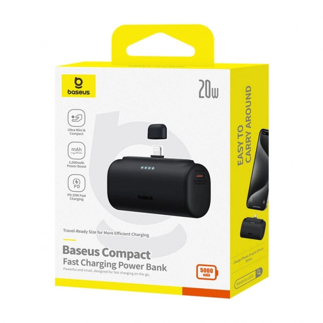 Baseus kompakt fekete powerbank 5000mAh 20W