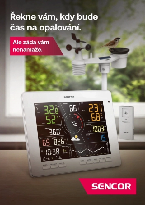 Professzionális okos WiFi meteorológiai állomás 7 az 1-ben érzékelővel