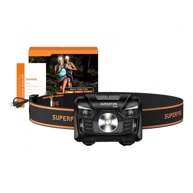Superfire hl06 zseblámpa - 500 lumen, usb