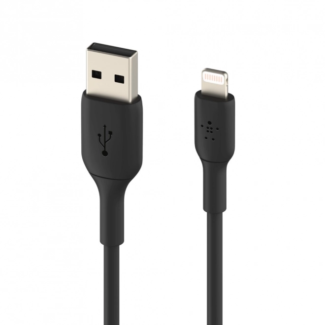 Fekete PVC Lightning USB-A kábel 1m