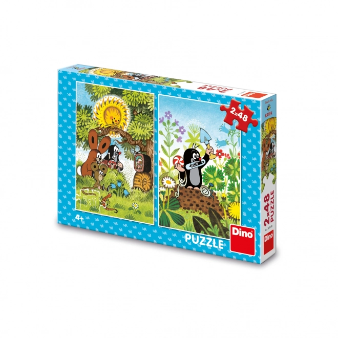 Dino Puzzle Kisvakond és barátai 2x48 darab