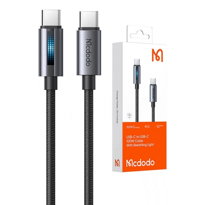 Mcdodo USB-C to USB-C kábel 100W 1.2m fekete