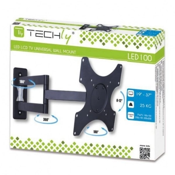 Fali konzol LCD/LED 19-37 col, dupla kar, fekete