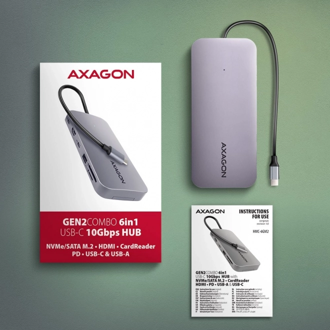 Axagon sokportos USB-C hub