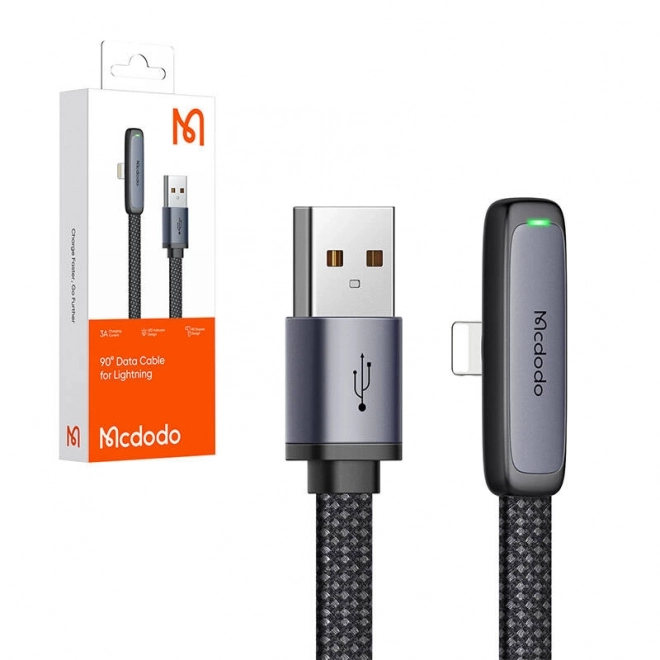 Mcdodo szögletes USB-A – Lightning kábel 1,2 m (fekete)