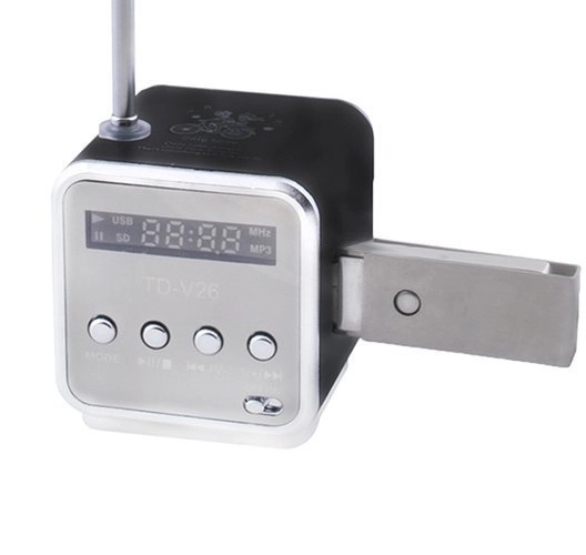 Hordozható akkumulátoros bluetooth rádió LCD kijelzővel