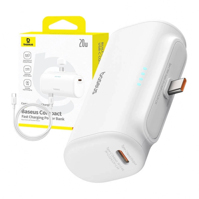 Baseus hordozható töltő 5000mAh USB-C fehér