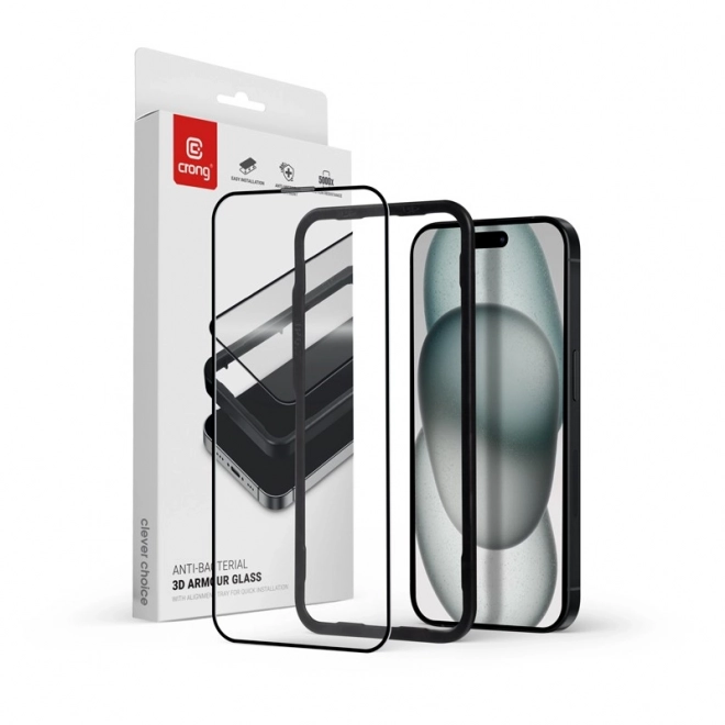 Védőüveg 9H az egész kijelzőre iPhone 16 Plus / iPhone 15 Plus