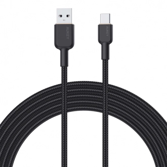 Aukey nylon bevonatú USB-C - USB-A kábel, 1m, 60W gyorstöltő