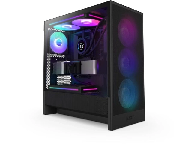 H5 FLOW RGB Középtorony Számítógépház Fekete