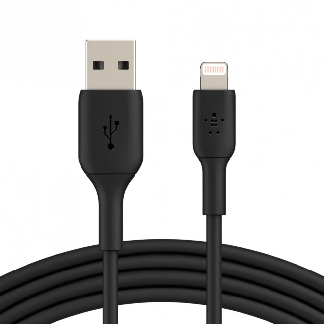 Fekete PVC Lightning USB-A kábel 1m