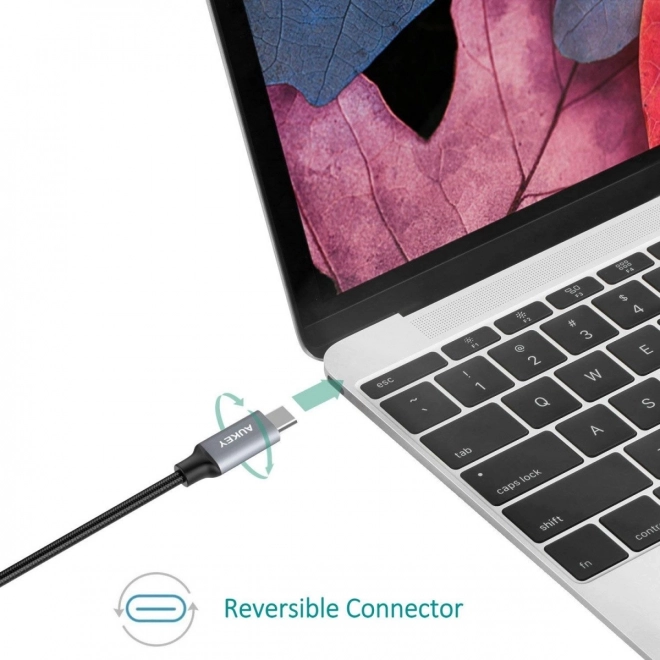 Nylon gyors töltő USB-C - USB-C kábel 2m